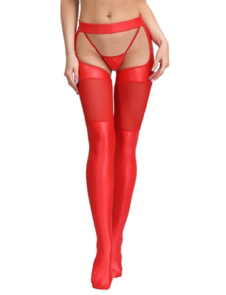Red Faux Leather Stockings For Valentine‘s Day