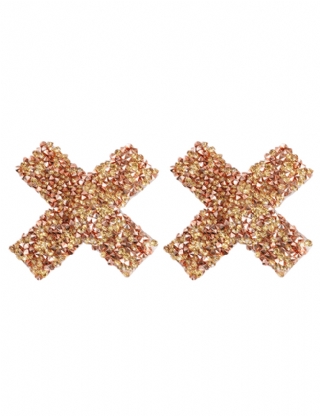 Sexy Champagne Color X Shape Nipple Covers