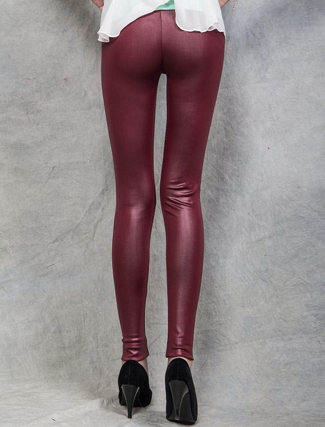 On Sale Burgundy Leather Leggings Ohyeah