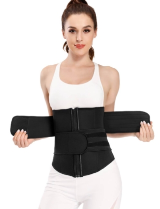 Zippered Double Belt 9 Steel Bones Neoprene Fitness Waist Trainer