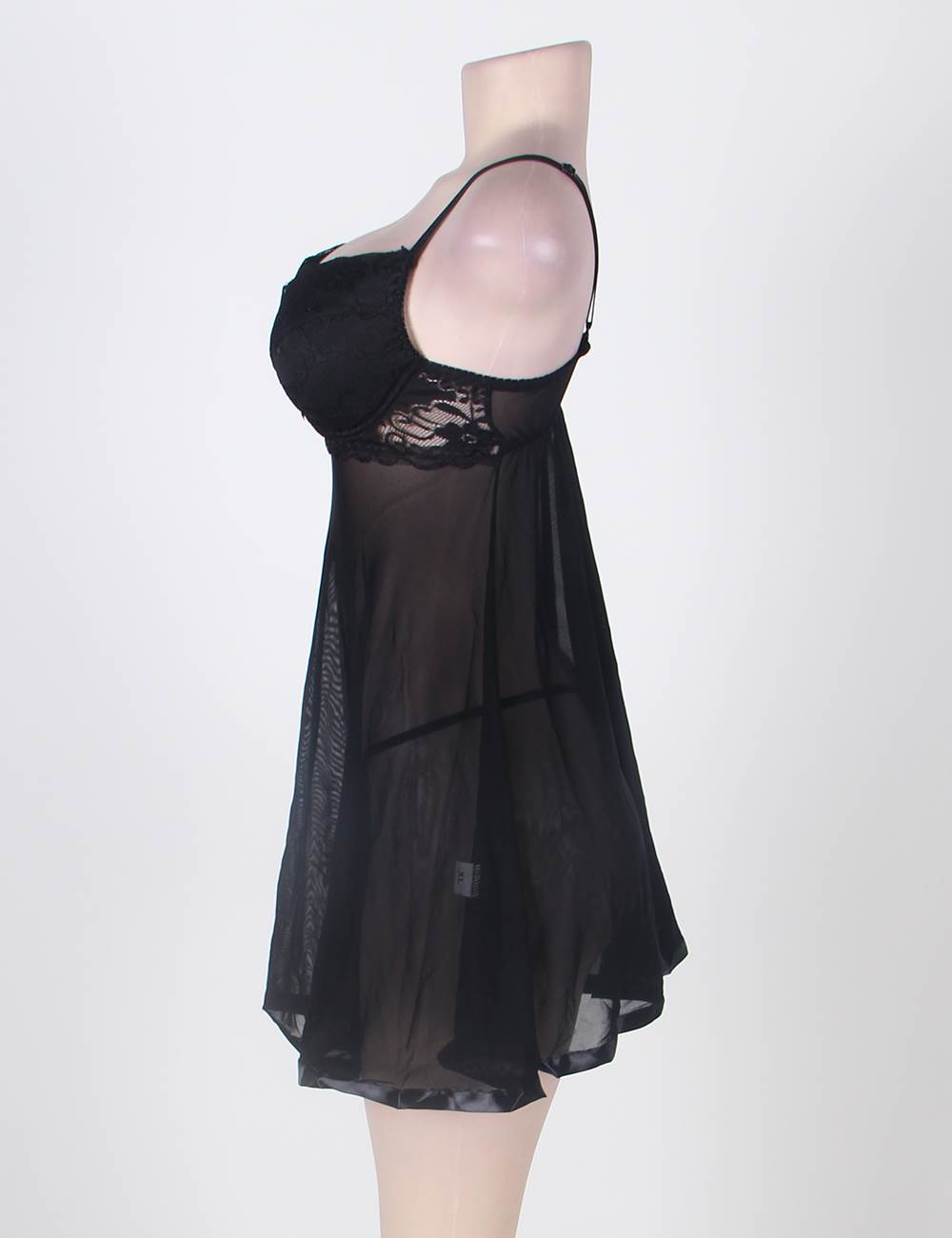 Adult Plus Size Comfy Transparent Black Lingerie Wholesale