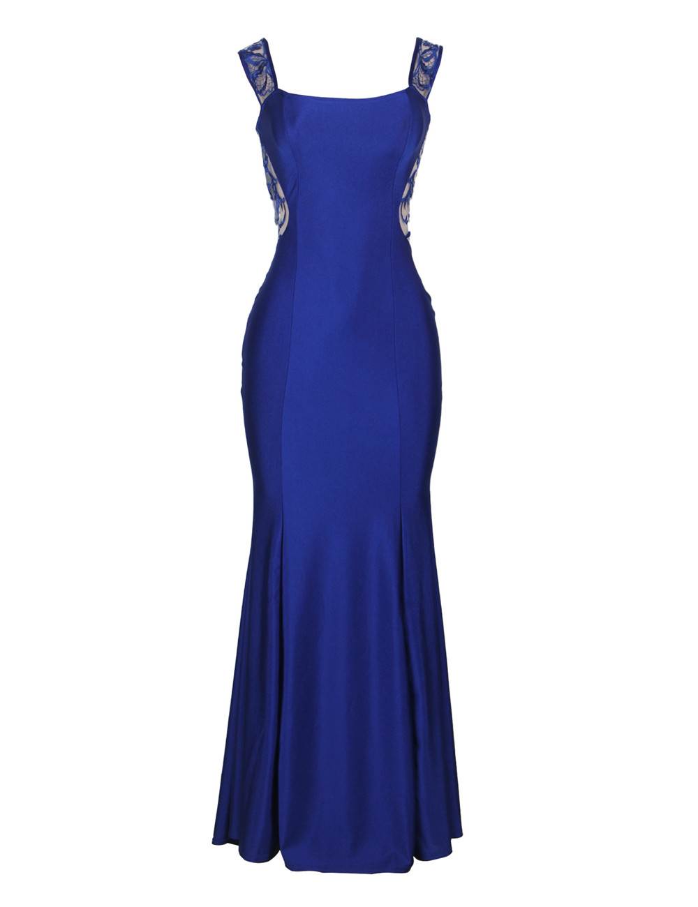 Wholesale Blue Off Shoulder Gorgeous Embroidery Evening Dress